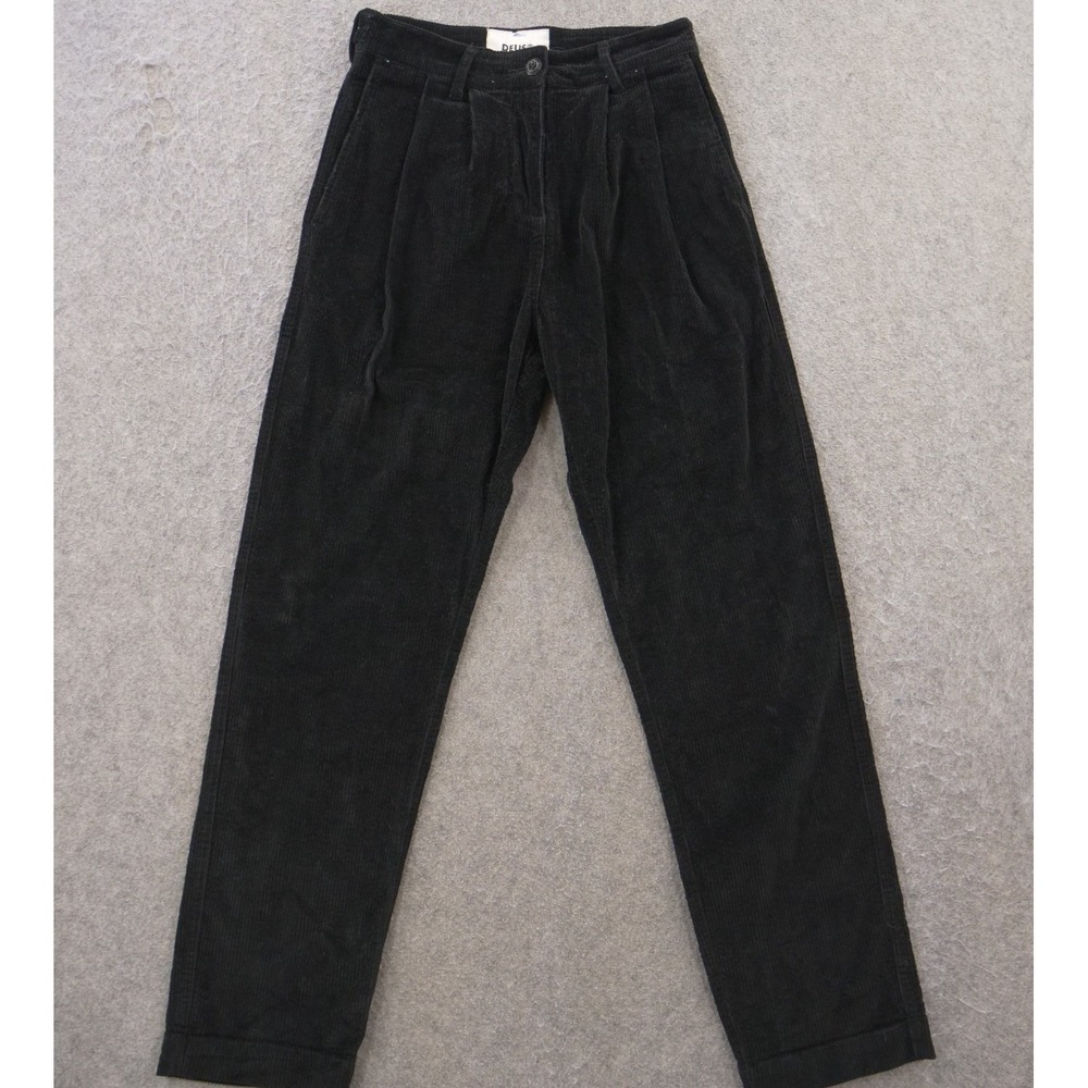 Deus ex Machina Pants Womens 10 Black Corduroy High Rise Relaxed Leg Retro 90s